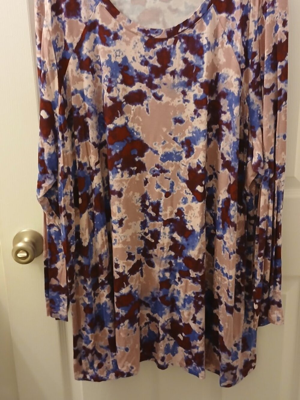 LOGO by Lori Goldstein Tie-Dye Long Sleeve Knit Top